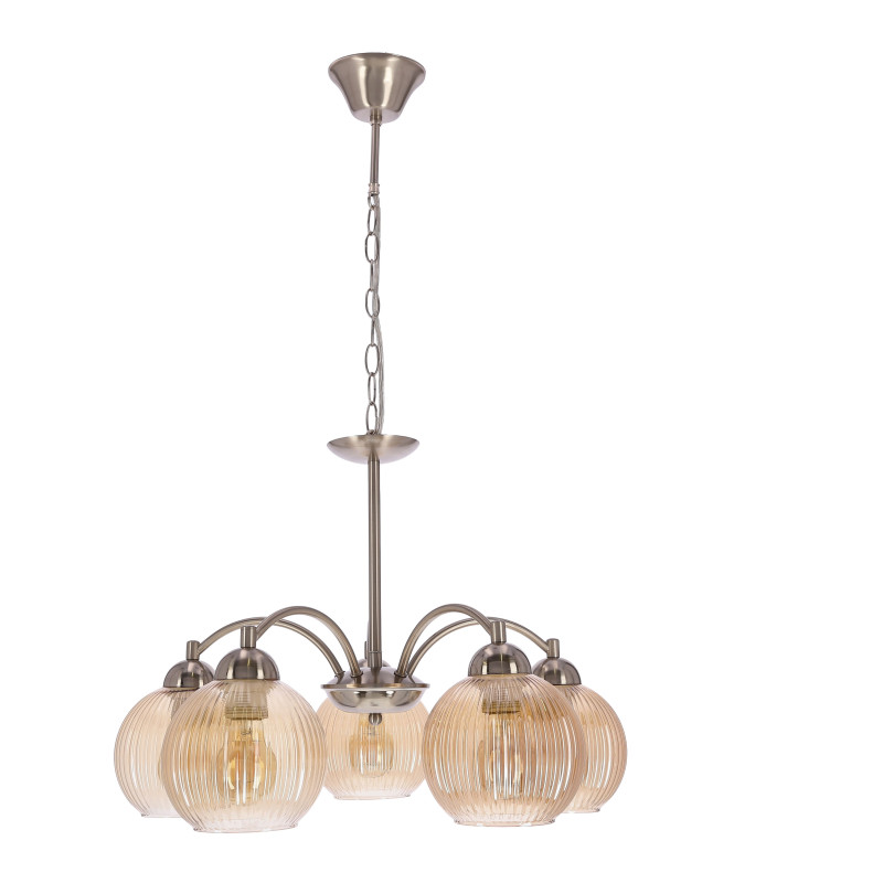 Lampa wisząca MEDINA srebrna 5x60W E27klasyczna elegancja do salonu jadalni 35-48561