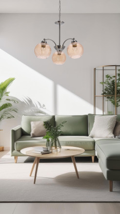 Lampa wisząca MEDINA srebrna 3x60W E27klasyczna elegancja do salonu jadalni 33-48554