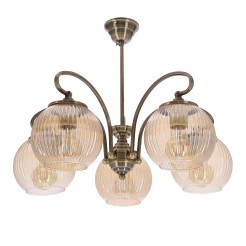Lampa wisząca TORES stare złoto 5x60W E27  klasyczna oprawa sufitowa do salonu jadalni i sypialni 35-48318