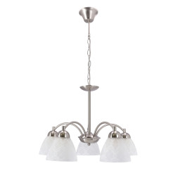 Lampa wisząca CAVALLO srebrna 5x60W E27  klasyczna oprawa do salonu i jadalni 35-48349
