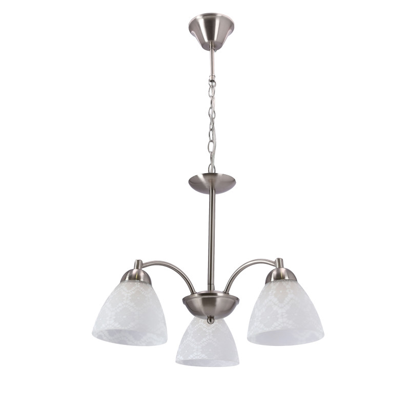 Lampa wisząca CAVALLO srebrna 3x60W E27  klasyczna oprawa sufitowa do salonu jadalni sypialni 33-48332