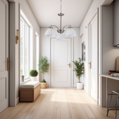 Lampa wisząca CAVALLO srebrna 3x60W E27  klasyczna oprawa sufitowa do salonu jadalni sypialni 33-48332