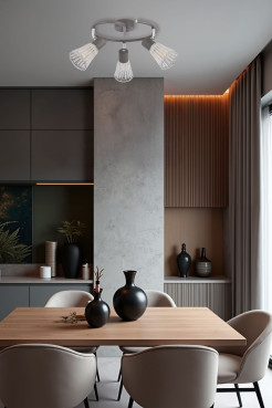 Lampa sufitowa spirala CURTIS szara 3x40W E14  nowoczesna oprawa oświetleniowa do salonu sypialni przedpokoju 98-48271