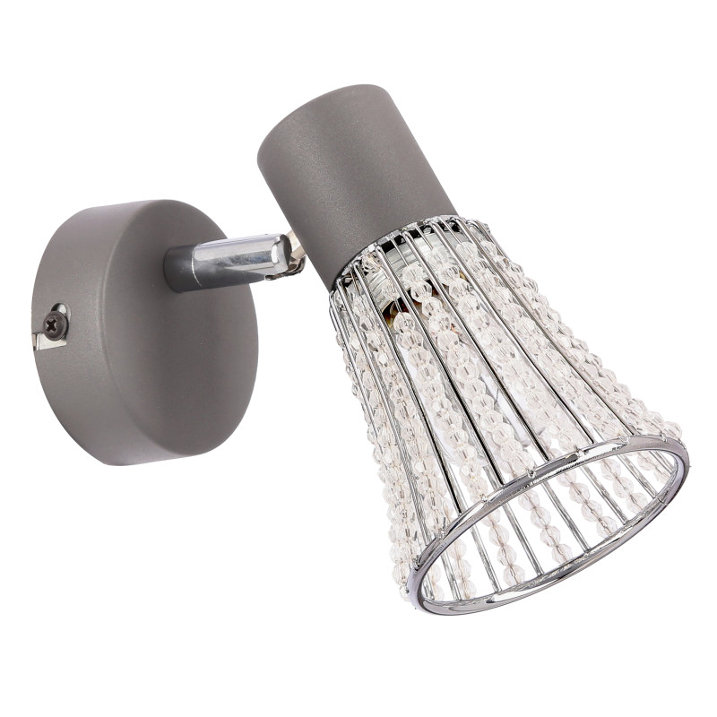 Kinkiet ścienny CURTIS szary 1x40W E14  nowoczesny design do salonu sypialni przedpokoju 91-48257