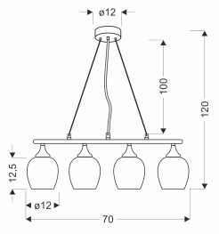ELECTRA lampa wisząca chromowa 4x60W E27 białe klosze nowoczesna lampa sufitowa do salonu jadalni kuchni efektowny design 34-47021
