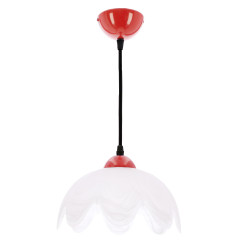 Lampa wisząca COLORI  z białym kloszem  i czerwonym akcentem– nowoczesne oświetlenie do wnętrz 31-47960