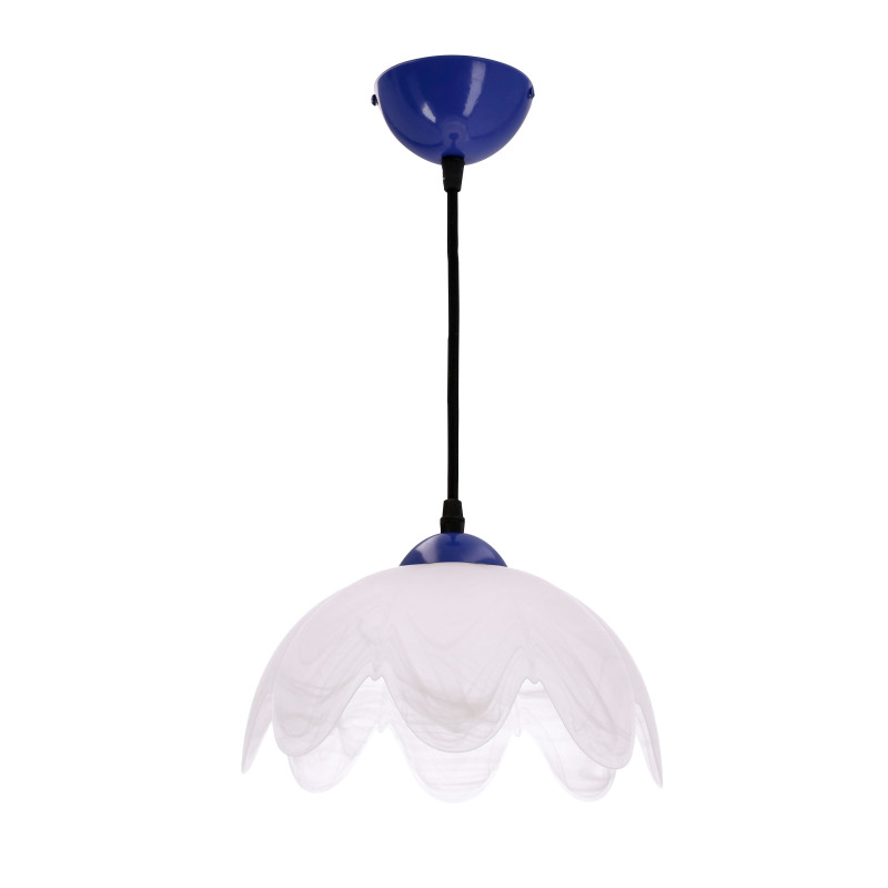 Lampa wisząca COLORI chabrowa 1x60W E27 biały klosz nowoczesna oprawa oświetleniowa do salonu sypialni kuchni jadalni wnętrz domowych 31-47953