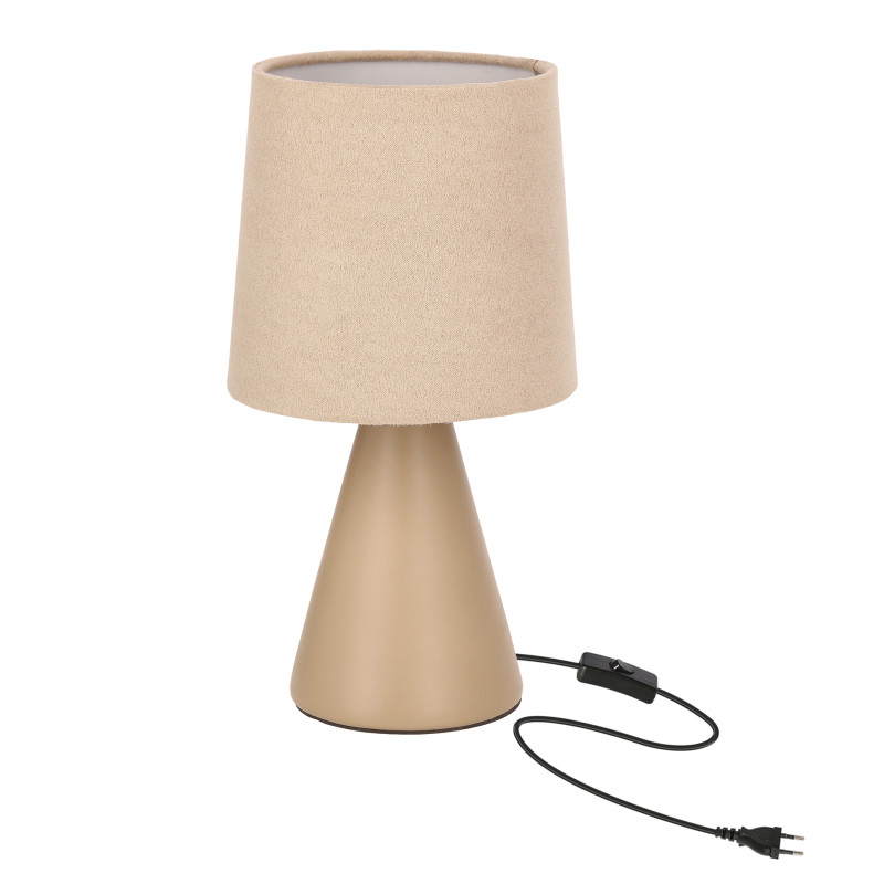 SATTI lampka stołowa brązowa ceramiczna z abażurem E14 1x40W klasyczna dekoracyjna elegancka do salonu sypialni biura ciepła kolorystyka 41-34571