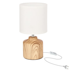 Lampka stołowa MINOS ceramiczna podstawa i biały abażur 1x40W E14 lampa do sypialni na komodę 41-34540