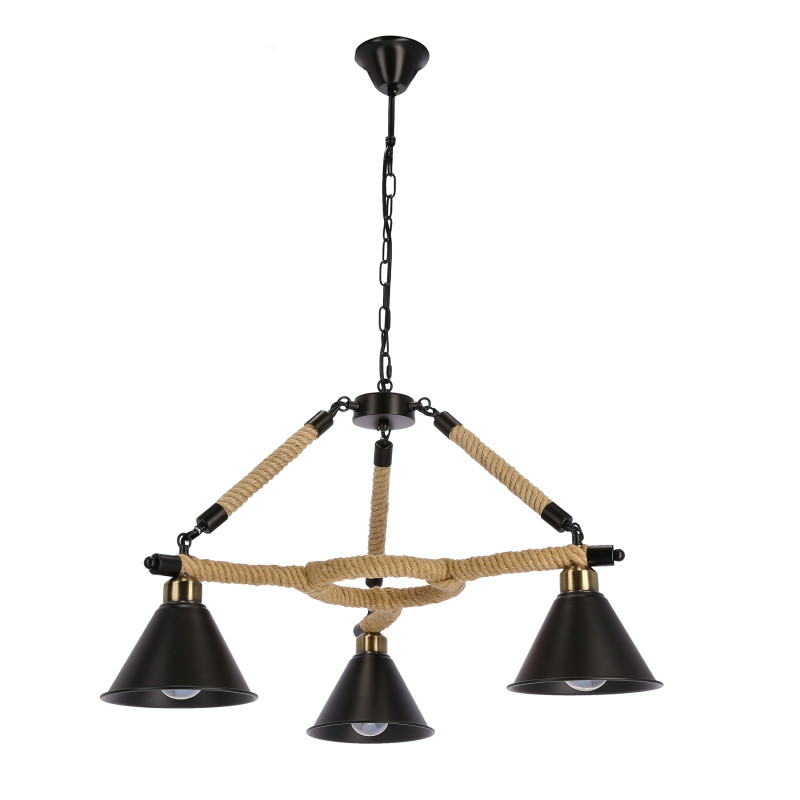 Nowoczesna lampa wisząca Negru 3x40W E27 kolor czarny lampa do jadalni salonu 33-28709