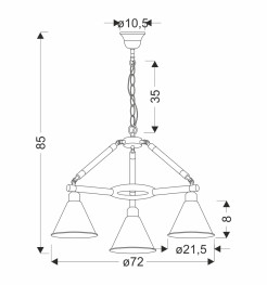 Nowoczesna lampa wisząca Negru 3x40W E27 kolor czarny lampa do jadalni salonu 33-28709