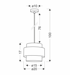 Forni lampa wisząca sufitowa 1x40W E27 czarna oprawa abażur biały i orzechowy do salonu sypialni jadalni nowoczesna klasyczna 31-18243