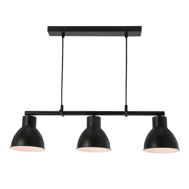 Lampa wisząca INEZZ 3x60W E27 czarna, nowoczesna oprawa sufitowa z trzema kloszami do salonu, jadalni lub kuchni, styl loft i industrial 33-47441