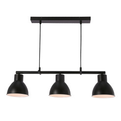 Lampa wisząca INEZZ 3x60W E27 czarna, nowoczesna oprawa sufitowa z trzema kloszami do salonu, jadalni lub kuchni, styl loft i industrial 33-47441