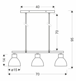 Lampa wisząca INEZZ 3x60W E27 czarna, nowoczesna oprawa sufitowa z trzema kloszami do salonu, jadalni lub kuchni, styl loft i industrial 33-47441