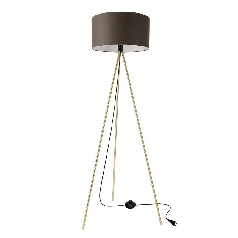 VANTI lampa podłogowa stojąca 1x40W E27 złota konstrukcja abażur grafitowy nowoczesna do salonu sypialni biura elegancka wysoka lampa podłogowa 51-44730
