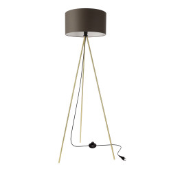 VANTI lampa podłogowa stojąca 1x40W E27 złota konstrukcja abażur grafitowy nowoczesna do salonu sypialni biura elegancka wysoka lampa podłogowa 51-44730