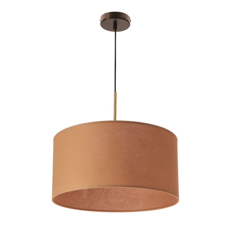 VANTI lampa wisząca sufitowa 1x40W E27 czarna oprawa abażur brzoskwiniowy nowoczesna pastelowa do salonu sypialni kuchni jadalni pokój młodzieżowy 31-44761