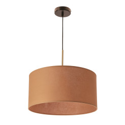 VANTI lampa wisząca sufitowa 1x40W E27 czarna oprawa abażur brzoskwiniowy nowoczesna pastelowa do salonu sypialni kuchni jadalni pokój młodzieżowy 31-44761