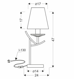 VITORIA lampa stołowa dekoracyjna 1x40W E14 patynowa podstawa miodowy abażur klasyczna elegancka do salonu sypialni gabinetu stolika komody 41-44891