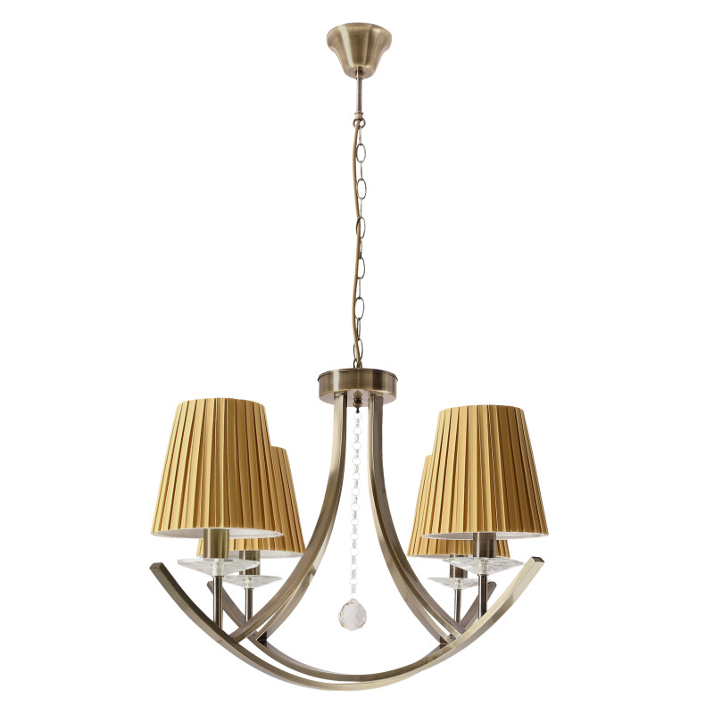 VITORIA lampa wisząca sufitowa 4x40W E14 patynowa oprawa miodowe abażury klasyczna elegancka do salonu jadalni sypialni vintage styl rustykalny 34-44884