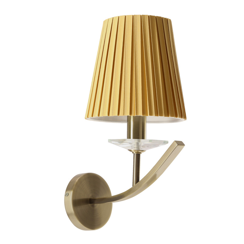 VITORIA kinkiet ścienny 1x40W E14 patynowa oprawa miodowy abażur klasyczny elegancki styl retro rustykalny do salonu sypialni korytarza nad lustro 21-44877