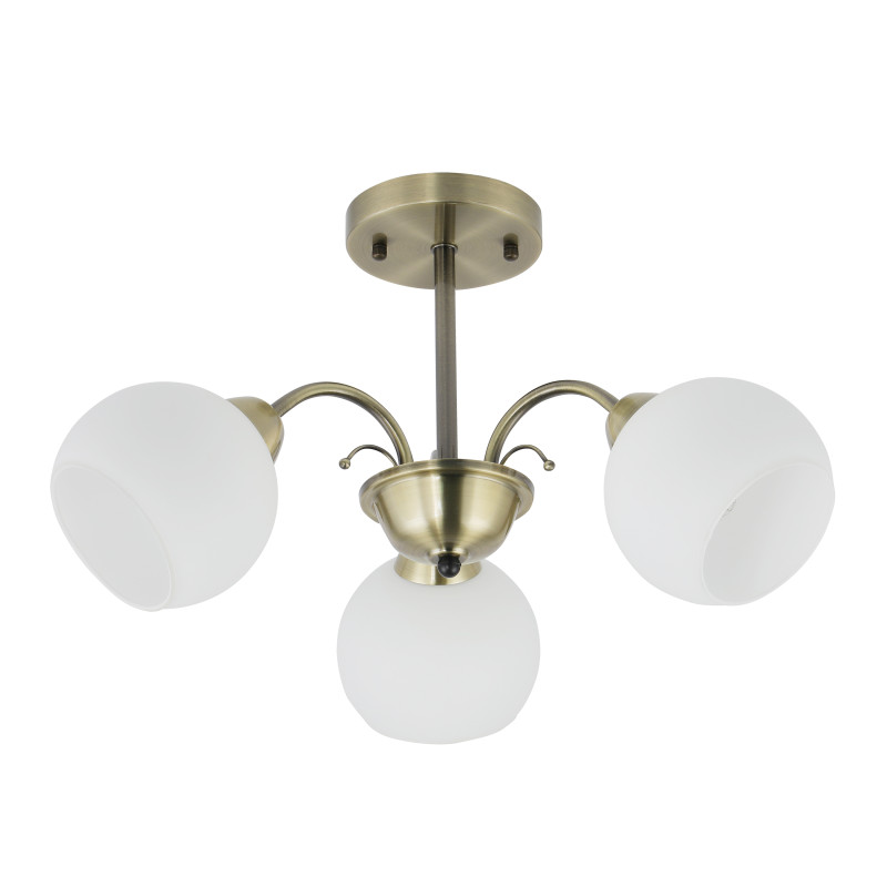 NESTOR Lampa wiszące patynowy 3x40W E27 klosz biały 33-34939