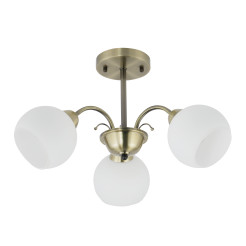 NESTOR Lampa wiszące patynowy 3x40W E27 klosz biały 33-34939