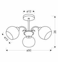 NESTOR Lampa wiszące patynowy 3x40W E27 klosz biały 33-34939