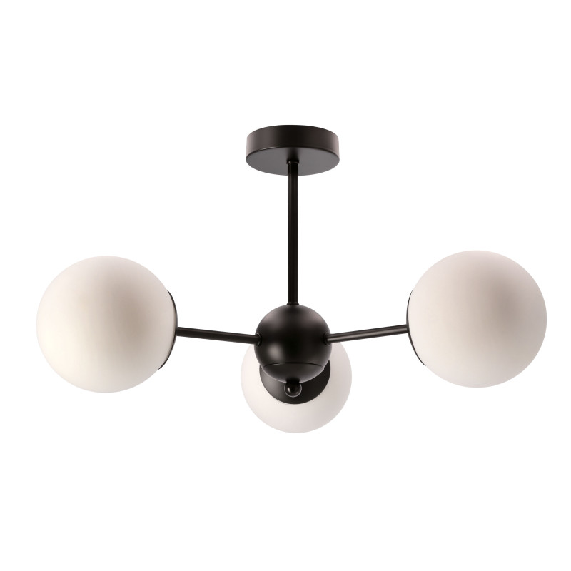 Calari lampa wisząca czarny 3x40W E14 klosz biały 33-37459