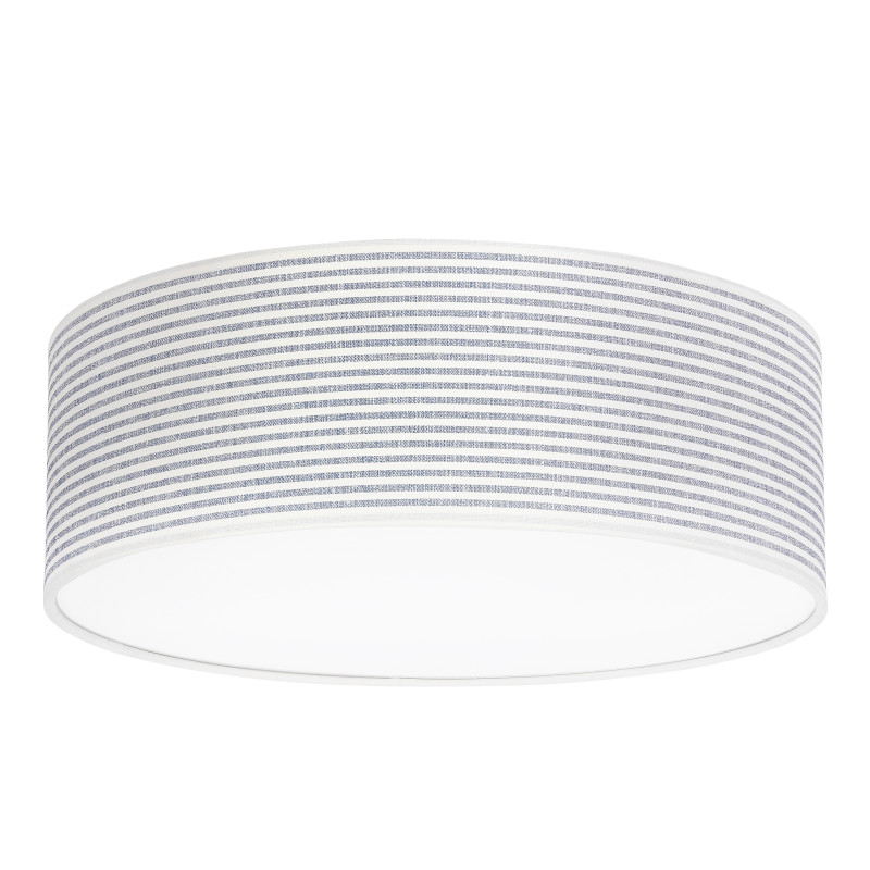 KIDDY lampa sufitowa plafon dziecięca 2x40W E27 biały abażur tkanina 38 cm wzór paski niebieskie pokój dziecka chłopca nowoczesna 31-38883