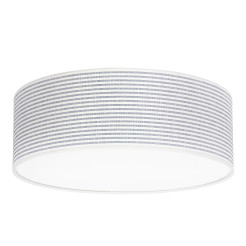 KIDDY lampa sufitowa plafon dziecięca 2x40W E27 biały abażur tkanina 38 cm wzór paski niebieskie pokój dziecka chłopca nowoczesna 31-38883
