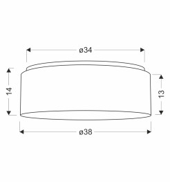 KIDDY lampa sufitowa plafon 38 cm 2x40W E27 biały abażur tkanina z szarą oblamówką dziecięca oprawa oświetleniowa pokój dziecka klasyczna 31-38869
