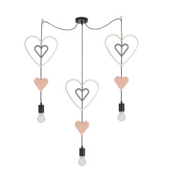Trio hhh p lampa wisząca czarny 3x20W E27 iq kids biały+różowy+szary 33-27535