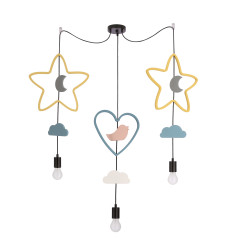 Trio shs p lampa wisząca czarny 3x20W E27 iq kids multi kolor 33-27528
