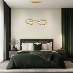 Lampa wisząca ANNELI elegancka – złota nieregularna forma 125 cm – designerska lampa salonu i jadalni LED 3000K 33-35639