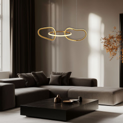 Lampa wisząca ANNELI elegancka – złota nieregularna forma 125 cm – designerska lampa salonu i jadalni LED 3000K 33-35639