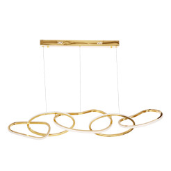 Lampa wisząca ANNELI elegancka  – złota nieregularna forma 80 cm – designerska lampa salonu i jadalni LED 3000K 34-35646