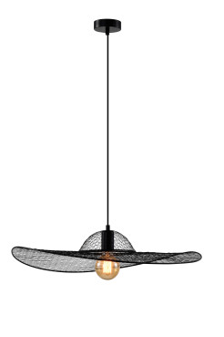 Lampa wisząca DECO designerska  – czarny klosz kapelusz – nowoczesne oświetlenie salonu i sypialni E27 31-38272