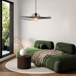 Lampa wisząca DECO designerska  – czarny klosz kapelusz – nowoczesne oświetlenie salonu i sypialni E27 31-38272