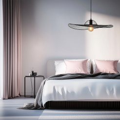 Lampa wisząca DECO designerska  – czarny klosz kapelusz – nowoczesne oświetlenie salonu i sypialni E27 31-38272