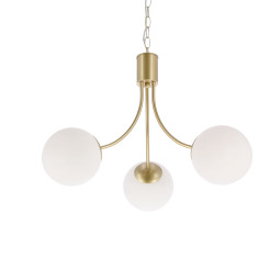 Lampa wisząca Dani złota 3x40W E14 – elegancka oprawa z białym kloszem do salonu i jadalni 33-47779