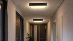 Quattro lampa sufitowa plafon kwadrat czarny 35x35 18W LED 4000K klosz bia³y 10-31952