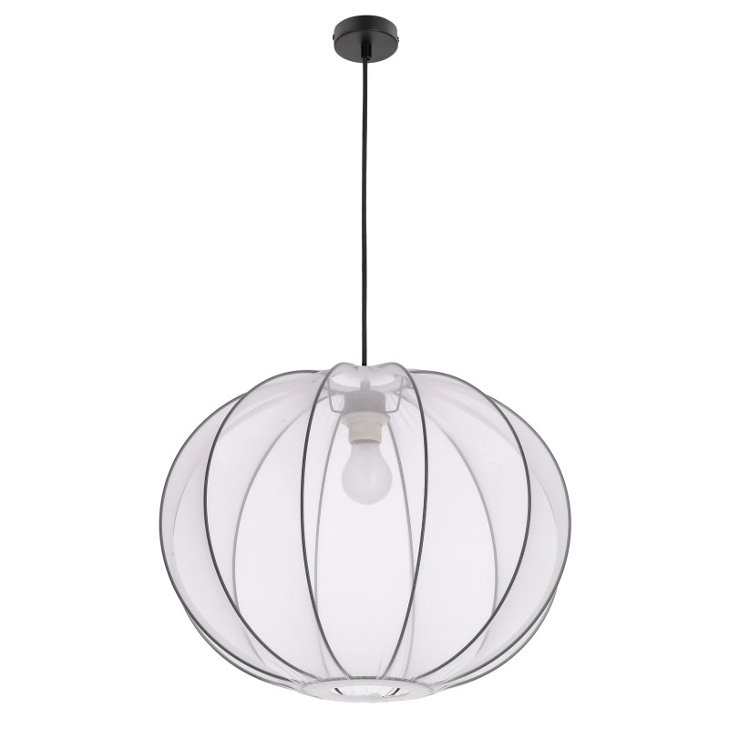MELLOW lampa wisząca czarny 1x40W E27 abażur mist 52 biały kula 31-41951