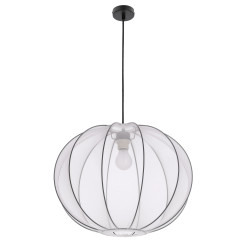 MELLOW lampa wisząca czarny 1x40W E27 abażur mist 52 biały kula 31-41951