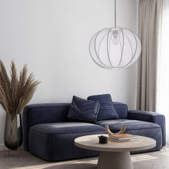 MELLOW lampa wisząca czarny 1x40W E27 abażur mist 52 biały kula 31-41951