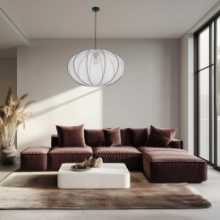 MELLOW lampa wisząca czarny 1x40W E27 abażur mist 60 biały kula 31-41975
