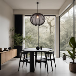 MELLOW lampa wisząca czarny 1x40W E27 abażur mist 52 czarny kula 31-41968