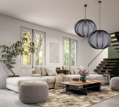 MELLOW lampa wisząca czarny 1x40W E27 abażur mist 52 czarny kula 31-41968