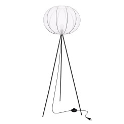 MELLOW lampa pod³ogowa czarny 1x40W E27 aba¿ur mist 52 bia³y kula 51-40879